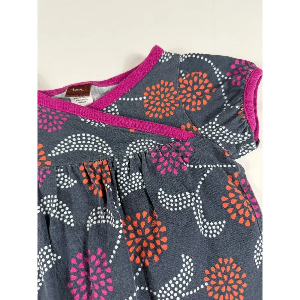 Tea Collection Floral Wrap Romper Navy Blue Size 6–12 Months
